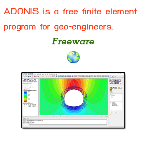 โปรแกรม ADONIS is a free finite element program for geo-engineers.