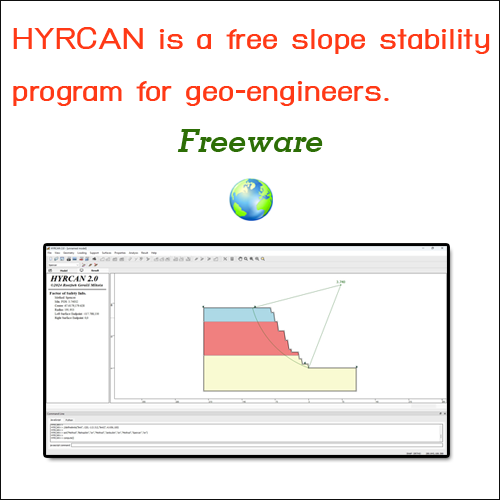 โปรแกรม HYRCAN is a free slope stability program for geo-engineers.