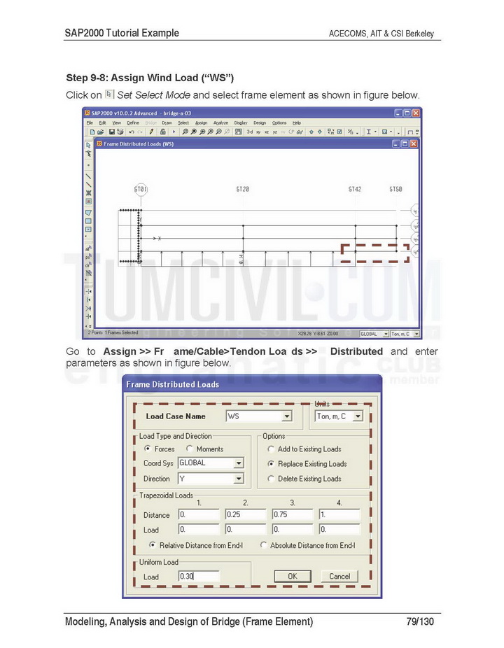 คู่มือ Analysis and Design of Bridge โดย SAP2000 Bridge
